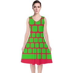 Keyboard Keys Computer Input Pc V-neck Midi Sleeveless Dress  by danenraven