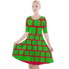 Keyboard Keys Computer Input Pc Quarter Sleeve A-line Dress by danenraven