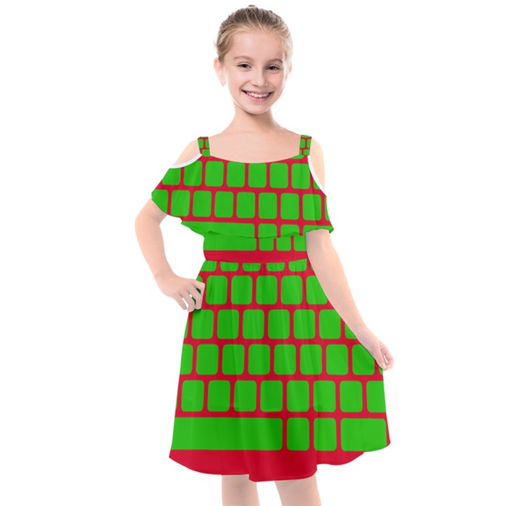 Keyboard Keys Computer Input Pc Kids  Cut Out Shoulders Chiffon Dress