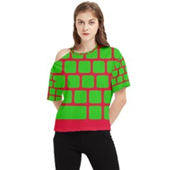 Keyboard Keys Computer Input Pc One Shoulder Cut Out Tee by danenraven