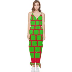 Keyboard Keys Computer Input Pc Sleeveless Tie Ankle Chiffon Jumpsuit by danenraven