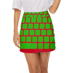 Keyboard Keys Computer Input Pc Mini Front Wrap Skirt by danenraven