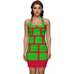 Keyboard Keys Computer Input Pc Sleeveless Wide Square Neckline Ruched Bodycon Dress by danenraven