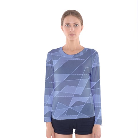 Lines Shapes Pattern Web Creative Women s Long Sleeve Tee by danenraven