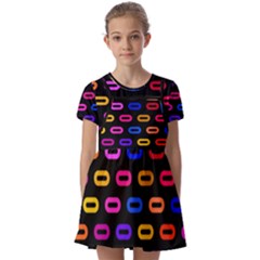 Pattern Background Structure Black Kids  Short Sleeve Pinafore Style Dress by danenraven