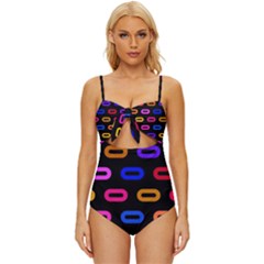 Pattern Background Structure Black Knot Front One-piece Swimsuit by danenraven