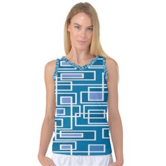 Geometric Rectangle Shape Linear Women s Basketball Tank Top by danenraven