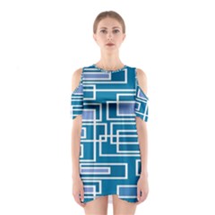 Geometric Rectangle Shape Linear Shoulder Cutout One Piece Dress by danenraven