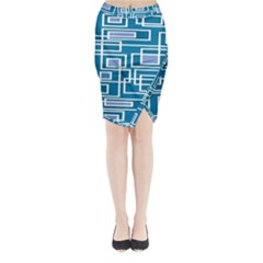 Geometric Rectangle Shape Linear Midi Wrap Pencil Skirt by danenraven