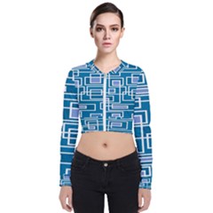 Geometric Rectangle Shape Linear Long Sleeve Zip Up Bomber Jacket by danenraven