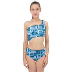 Geometric Rectangle Shape Linear Spliced Up Two Piece Swimsuit by danenraven