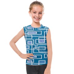 Geometric Rectangle Shape Linear Kids  Mesh Tank Top by danenraven