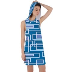 Geometric Rectangle Shape Linear Racer Back Hoodie Dress by danenraven