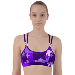 Purple Stars Pattern Shape Line Them Up Sports Bra by danenraven