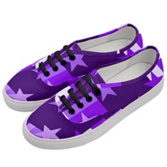 Purple Stars Pattern Shape Women s Classic Low Top Sneakers by danenraven