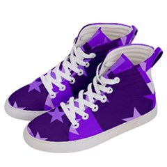 Purple Stars Pattern Shape Women s Hi-top Skate Sneakers by danenraven