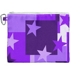 Purple Stars Pattern Shape Canvas Cosmetic Bag (xxxl) by danenraven