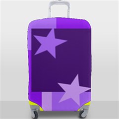 Purple Stars Pattern Shape Luggage Cover (large) by danenraven