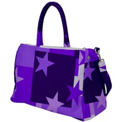 Purple Stars Pattern Shape Duffel Travel Bag by danenraven