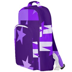 Purple Stars Pattern Shape Double Compartment Backpack by danenraven