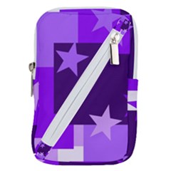 Purple Stars Pattern Shape Belt Pouch Bag (small) by danenraven