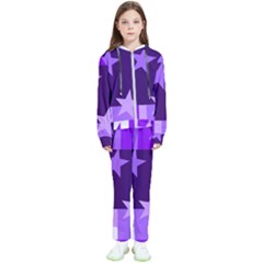 Purple Stars Pattern Shape Kids  Tracksuit by danenraven