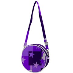 Purple Stars Pattern Shape Crossbody Circle Bag by danenraven