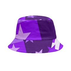 Purple Stars Pattern Shape Inside Out Bucket Hat by danenraven