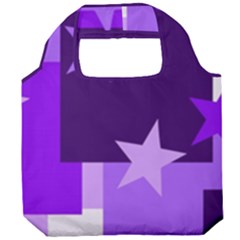 Purple Stars Pattern Shape Foldable Grocery Recycle Bag by danenraven