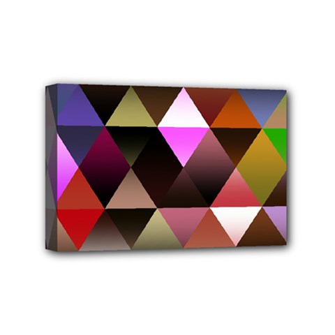 Abstract Geometric Triangles Shapes Mini Canvas 6  X 4  (stretched) by danenraven