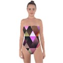 Abstract Geometric Triangles Shapes Tie Back One Piece Swimsuit View1