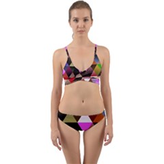 Abstract Geometric Triangles Shapes Wrap Around Bikini Set by danenraven