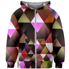 Abstract Geometric Triangles Shapes Kids  Zipper Hoodie Without Drawstring by danenraven