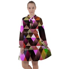 Abstract Geometric Triangles Shapes All Frills Chiffon Dress by danenraven