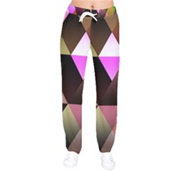 Abstract Geometric Triangles Shapes Women Velvet Drawstring Pants by danenraven