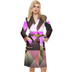 Abstract Geometric Triangles Shapes Long Sleeve Velvet Robe by danenraven