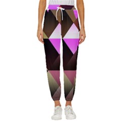 Abstract Geometric Triangles Shapes Women s Cropped Drawstring Pants by danenraven