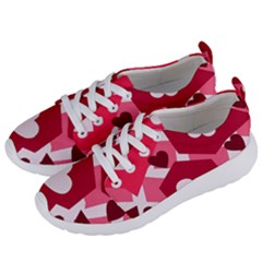 Pink Hearts Pattern Love Shape Women s Lightweight Sports Shoes by danenraven