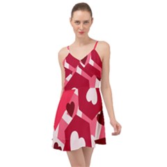 Pink Hearts Pattern Love Shape Summer Time Chiffon Dress by danenraven