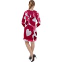 Pink Hearts Pattern Love Shape Long Sleeve Hoodie Dress View2