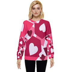 Pink Hearts Pattern Love Shape Hidden Pocket Sweatshirt by danenraven