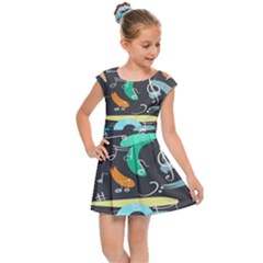 Repetition Seamless Child Sketch Kids  Cap Sleeve Dress by danenraven