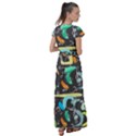 Repetition Seamless Child Sketch Flutter Sleeve Maxi Dress View2