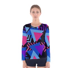 Memphis Pattern Geometric Abstract Women s Long Sleeve Tee