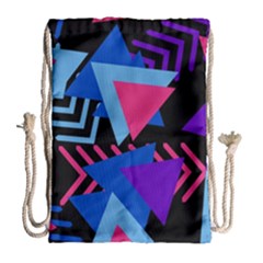 Memphis Pattern Geometric Abstract Drawstring Bag (large)