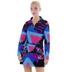 Memphis Pattern Geometric Abstract Women s Long Sleeve Casual Dress