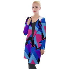 Memphis Pattern Geometric Abstract Hooded Pocket Cardigan