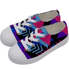 Memphis Pattern Geometric Abstract Kids  Low Top Canvas Sneakers