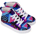 Memphis Pattern Geometric Abstract Kids  Hi-Top Skate Sneakers View3