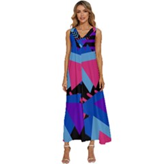 Memphis Pattern Geometric Abstract V-neck Sleeveless Loose Fit Overalls by danenraven